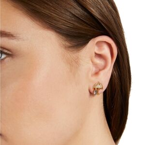 Kate Spade Rain Or Shine Pave Stone Gold Umbrella Earrings And Necklace